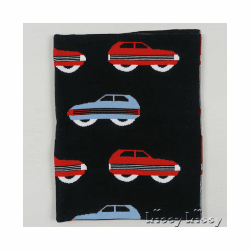 Kissy Kissy Novelty Blankets KNIT Blanket L032W-BLcars