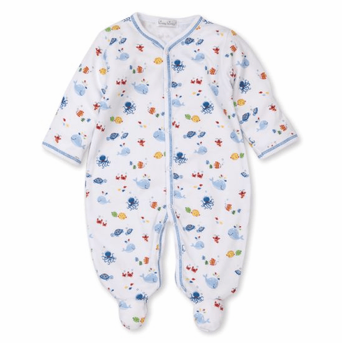 Kissy Kissy Ocean Oasis Print Footie S21OO04Pblue