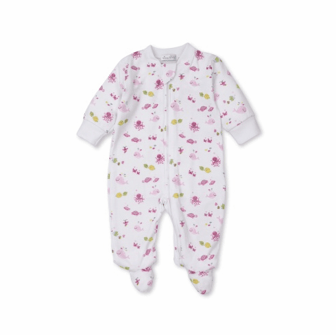 Kissy Kissy Ocean Oasis Print Footie with Zipper S21OO04PZfuchsia