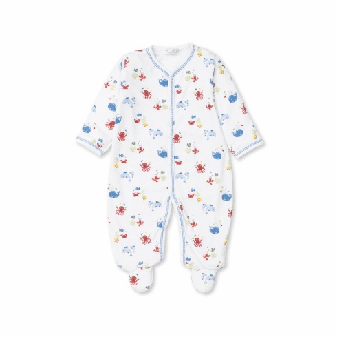 Kissy Kissy Ocean Outing Print Footie S22OO04Pblue