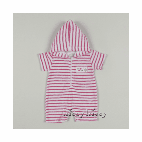 Kissy Kissy Ocean Wonder TERRY Hooded Beach Romper S15240T-95fuchsia