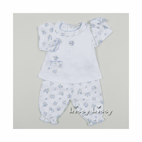 Kissy Kissy Pansy Patch Pant Set F15276-62blue