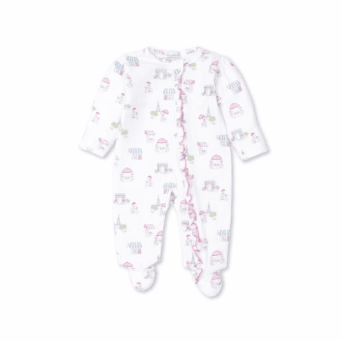 Kissy Kissy Parisian Poodle Print Footie with Zipper F22PP04PZ