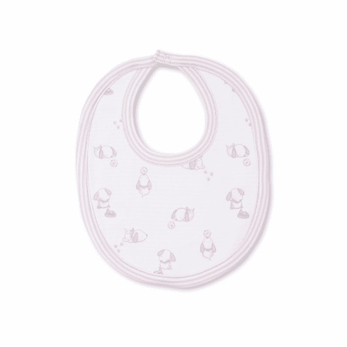 Kissy Kissy Peppy Pups Print Reversible Bib F22PP13Ppink