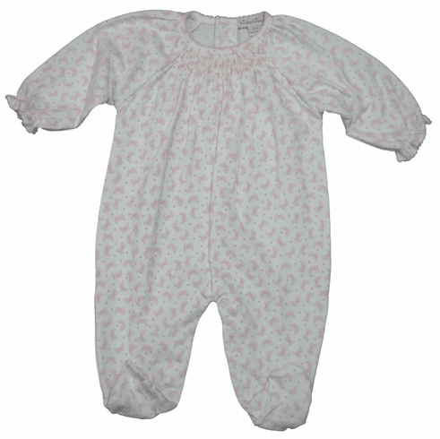 Kissy Kissy Pink Ribbons Print Footie. KKPR04P
