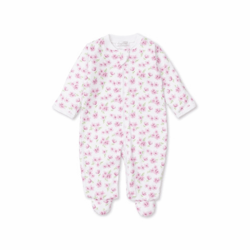 Kissy Kissy Pink Rose Garden Print Footie with Zipper S22PRG04ZP
