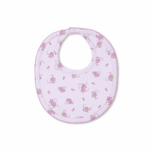 Kissy Kissy Pink Rose Scroll Print Bib KKF24PRS13p