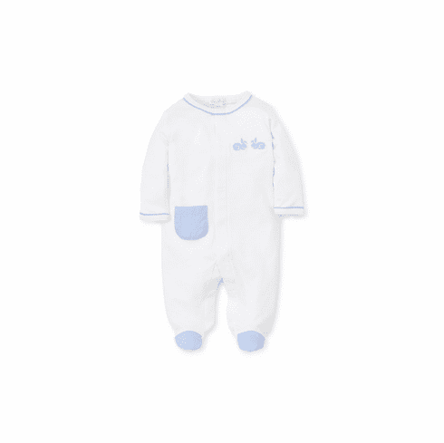 Kissy Kissy Pique Bunny Hop Footie S19PBH04whblue