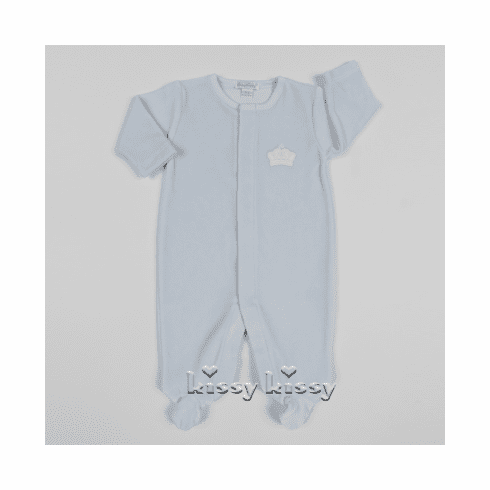 Kissy Kissy Pique Crown VELOUR Footie F17148V-04blue