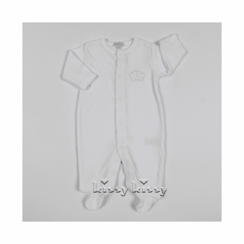 Kissy Kissy Pique Crown VELOUR Footie F17148V-04white