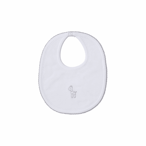 Kissy Kissy Pique Giraffe Family Bib F19PGF13white