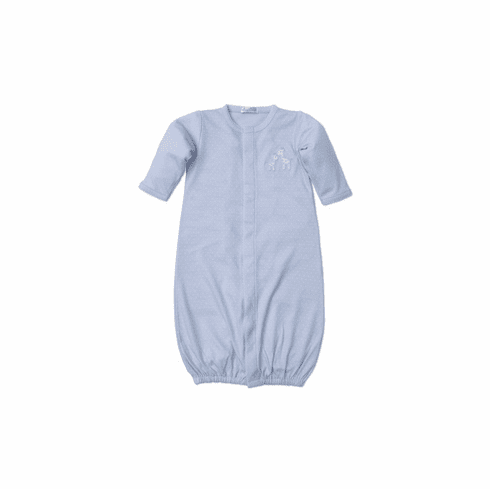 Kissy Kissy Pique Giraffe Family Convertible Gown F19PGF14blue