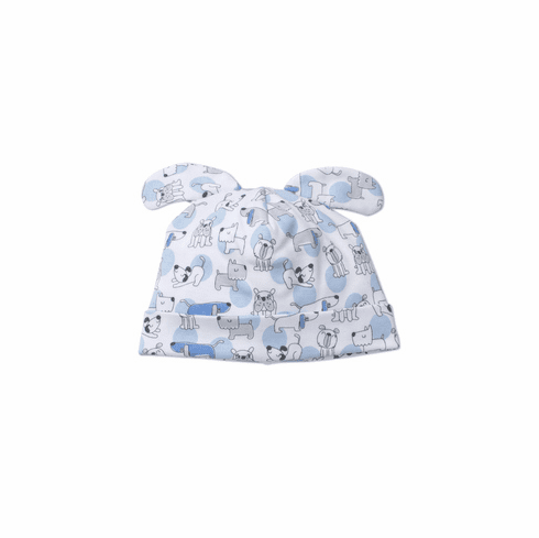 Kissy Kissy Polka Dot Pups Print Hat F19PP06Pblue