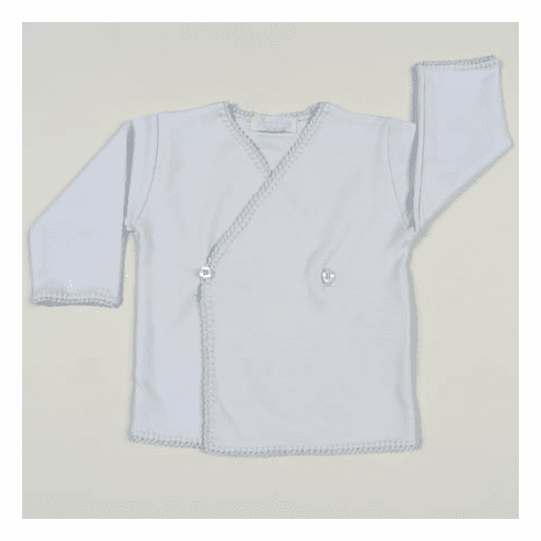 Kissy Kissy Premier Basics long sleeve cross tee blue, pink, white, or trim