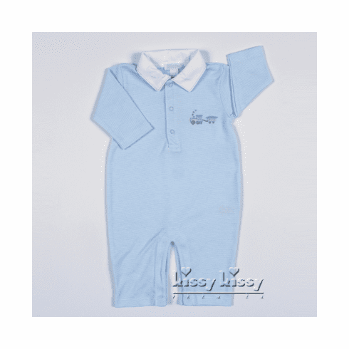 Kissy Kissy Premier Tiny Transport Stripe Playsuit w/Collar F14816-10STCblue