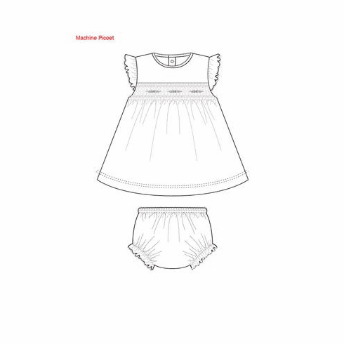 Kissy Kissy Premier Whites Slvlss. Dress w/Diap. Cov. S15817-34