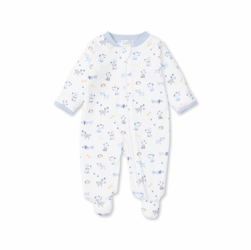 Kissy Kissy Puppy Party Print Footie with Zipper S22PP04PZ