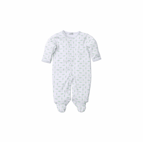 Kissy Kissy Pups in a Row Print Footie F19PR04Pcelery