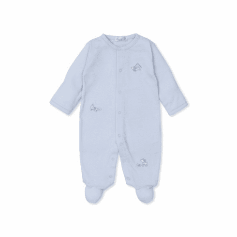 Kissy Kissy Pups in Action Embroidered Footie F24PIA04embl