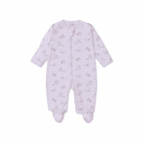 Kissy Kissy Pups in Action Print Footie with Zipper F24PIA04prZpk