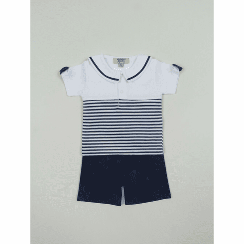 Kissy Kissy QT Marine Stripes Stripe Bermuda Set with Collar with Collar. S164130-60Cst