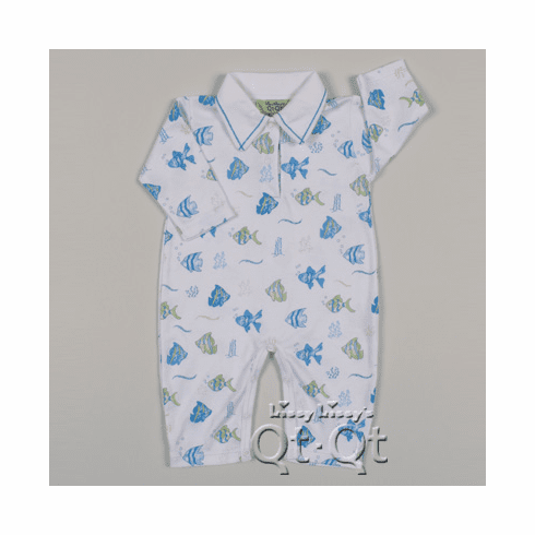 Kissy Kissy QT Rainbow Fish Print Playsuit w/Collar