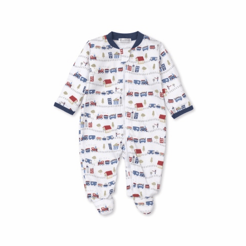 Kissy Kissy Railway Train Print Footie with Zipper F21RT04PZ