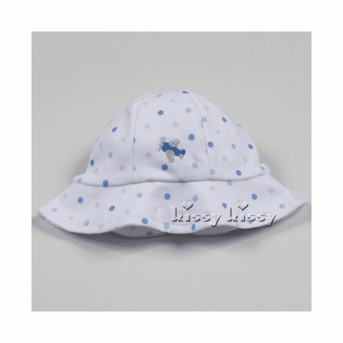 Kissy Kissy Rainbow Blue Dots Print Sunhat with Airplane S14518-40Pblue