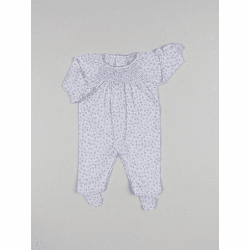 Kissy Kissy Rambling Roses Footie with Smocking F18RR04SMlilac