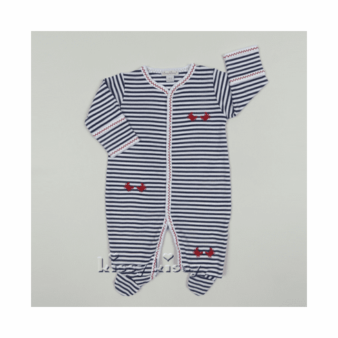 Kissy Kissy Red Crabby Stripe Footie S16189-04stboy