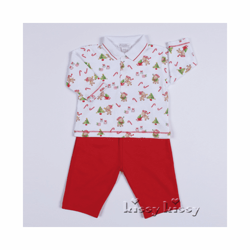 Kissy Kissy Reindeer Fun Pant Set w/Collar F14202-62C