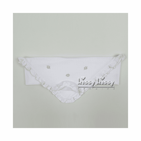 Kissy Kissy Ribbon Rosebuds Print Blanket S16571-08Pwhitepink