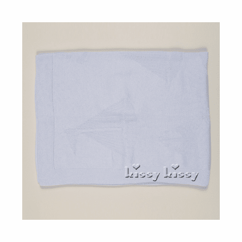 Kissy Kissy Sailboats Blankets KNIT Blanket S14L088W-BLblue