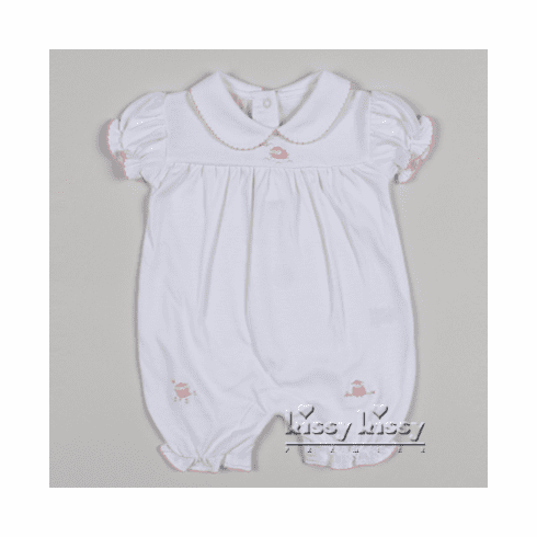 Kissy Kissy Scattered Curly Lambs Short Playsuit w/Collar S13627-23Cwhpink