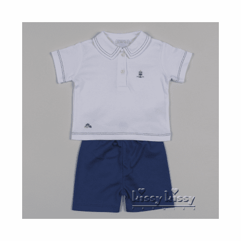 Kissy Kissy Scattered Sail Away Bermuda Set w/Collar S13626-60C