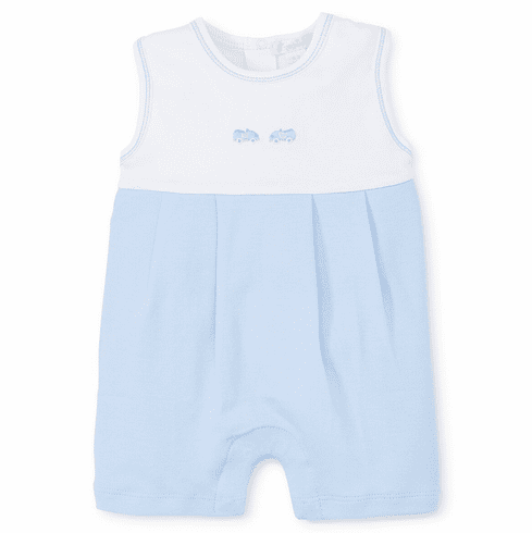 Kissy Kissy Scattered Toys Sleeveless Short Playsuit  with Embroidered Cars S19ST36Embblue