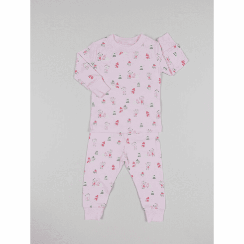 Kissy Kissy Snow Day Print Two Piece Pajamas F18SD190-pinkt