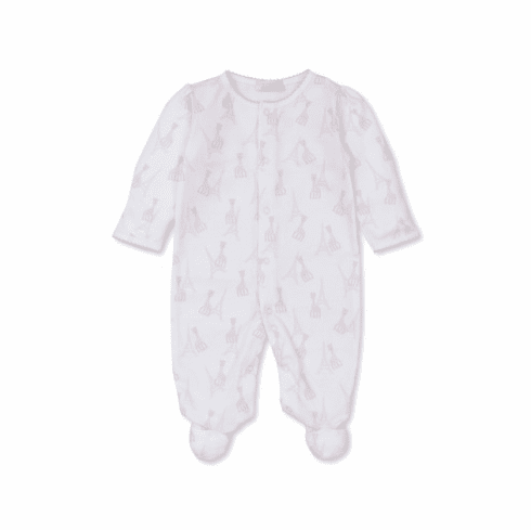 Kissy Kissy Sophie La Girafe on Tour Print Footie F23SlGoT04Ppink