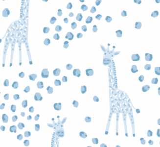 Kissy Kissy Speckled Giraffes Blue