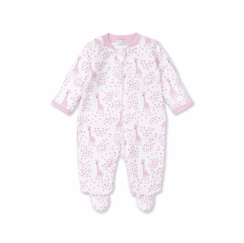 Kissy Kissy Speckled Giraffes Print Footie with Zipper Pink F21SG04PZ