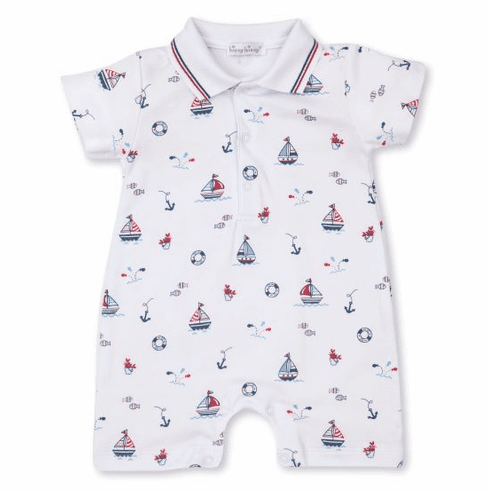 Kissy Kissy Summer Seas Print Short Playsuit with Collar S21SS23PC