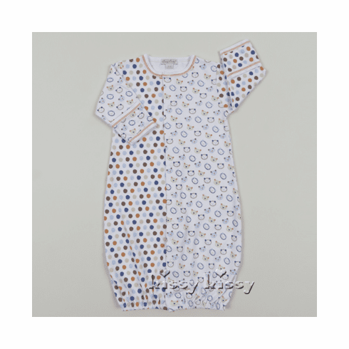 Kissy Kissy Sweet Bears Print Conv. Gown F15284-14Pblue