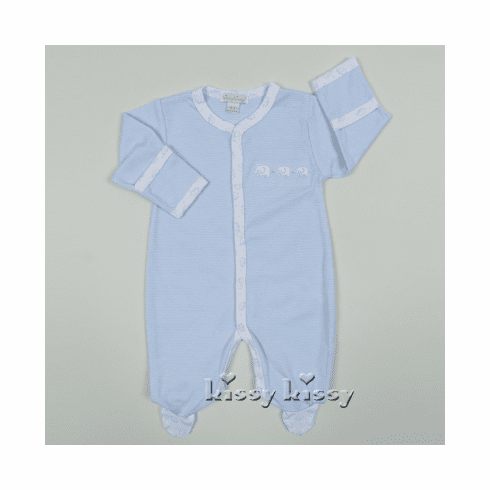 Kissy Kissy Tiny Tusks Stripe Footie S16322-04STblue