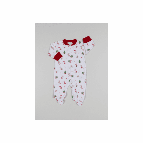 Kissy Kissy Tis the Season Print Footie with Zipper F18TTS04PZ