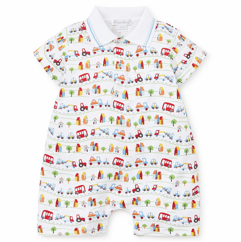 Kissy Kissy Traffic Print Short Playsuit with Collar S19T23PC