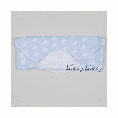Kissy Kissy Twin Bunnies print blanket light blue