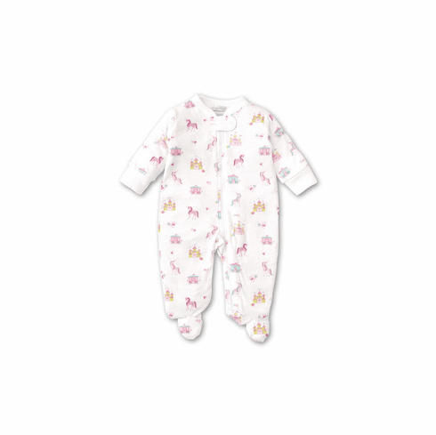 Kissy Kissy Unicorn Castle Print Footie with Zipper SS2020UC04PZ