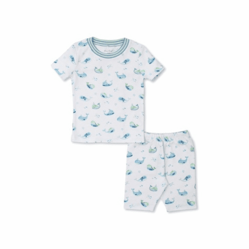 Kissy Kissy Watercolor Whales Print Short Pajamas S24WW193Pc
