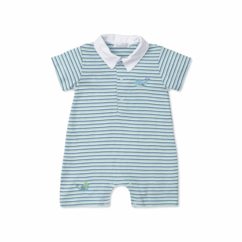 Kissy Kissy Watercolor Whales Stripe Playsuit SS24WW23St