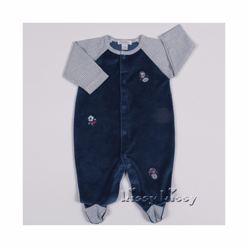 Kissy Kissy Wee Warriors VELOUR Footie F14206V-04